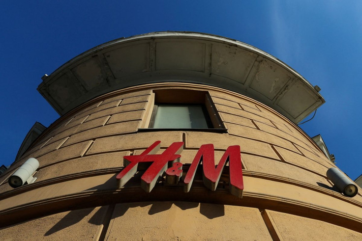 The logo of H&M is seen at a closed store in Moscow, Russia, March 3, 2022.
