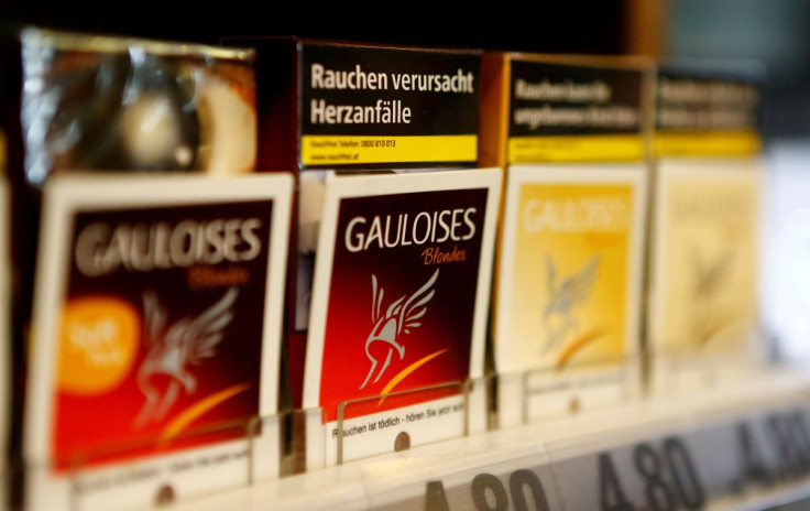 Packs of Gauloises cigarettes are on display in a tobacco shop in Vienna, Austria, May 12, 2017.  