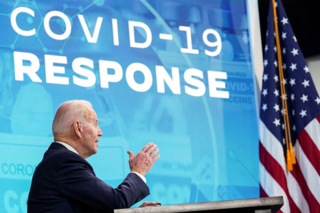 U.S. President Joe Biden delivers remarks on the administration's coronavirus disease (COVID-19) surge response in the South Court Auditorium at the White House in Washington, U.S., January 13, 2022. 