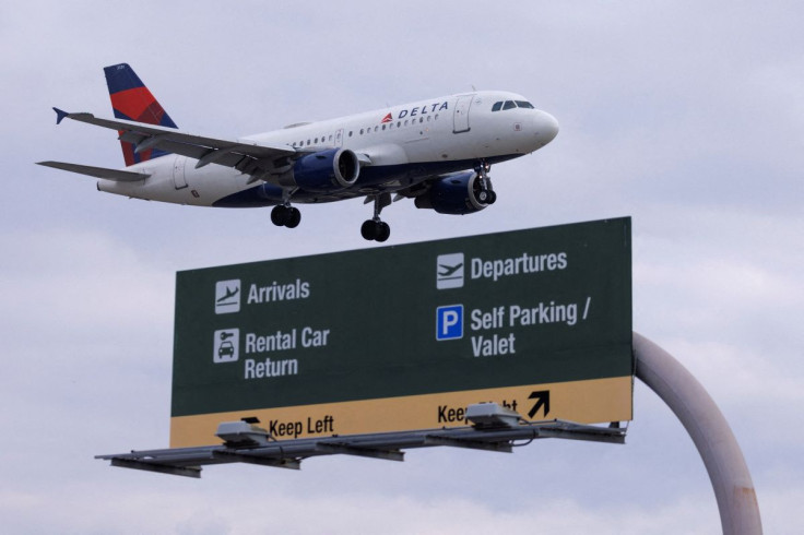 A Delta Air Lines commercial aircraft approaches to land at John Wayne airport in Santa Ana, California U.S. January 18, 2022.