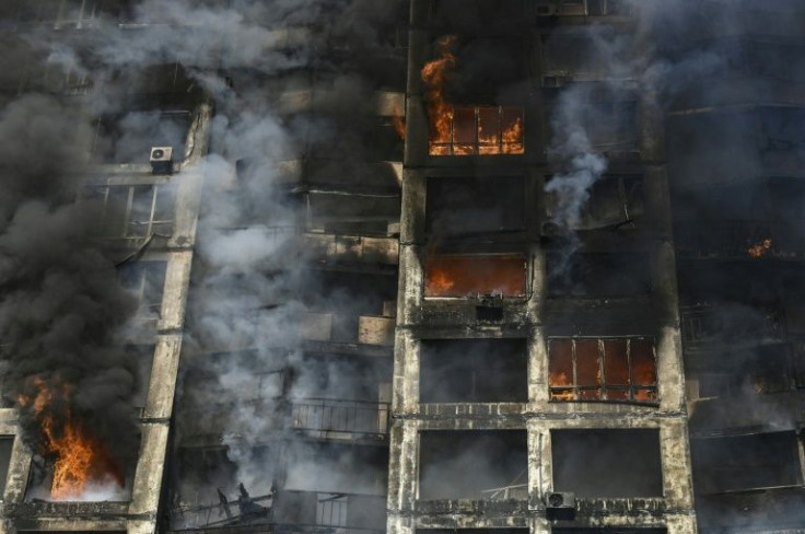 Ukraine's capital has been transformed into a war zone, with apartment blocks badly damaged from Russian bombardments