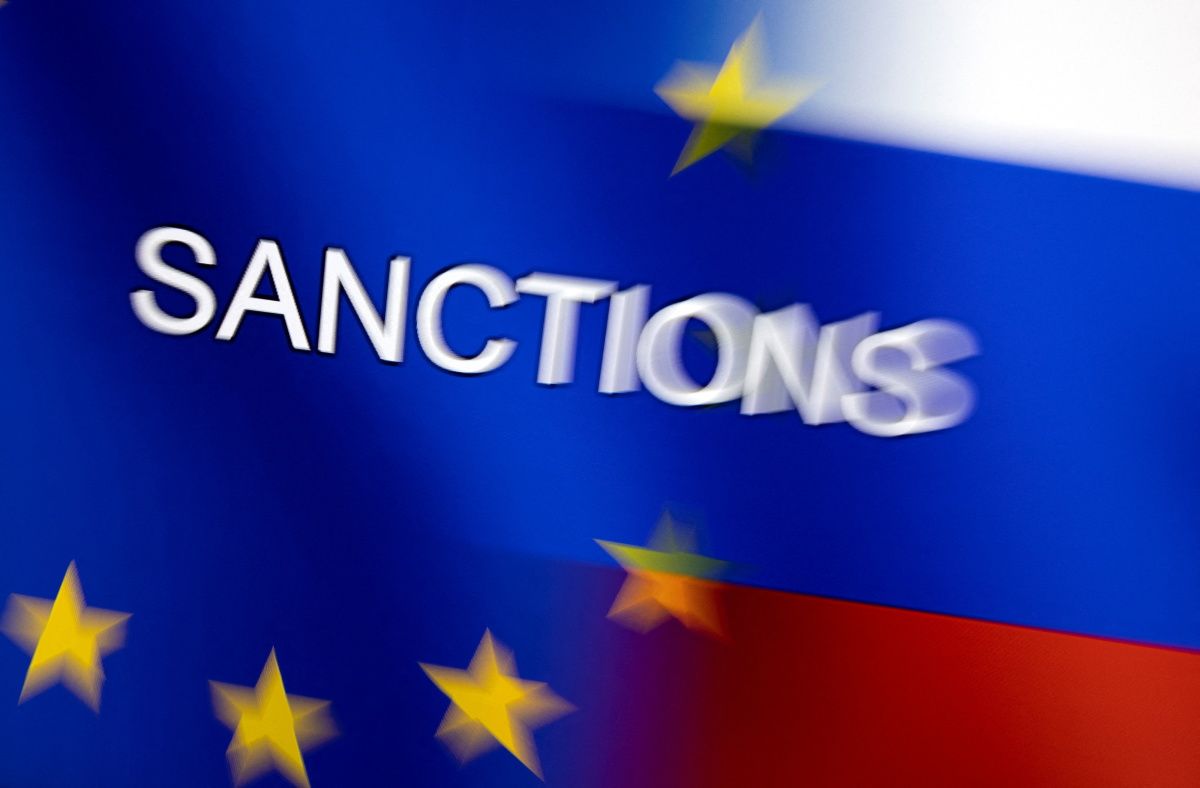 Russia Sanctions Hunter Biden Bans Him From Entering Country IBTimes   Word Sanctions Displayed Eu Russian Flags This Illustration Taken February 27 2022 