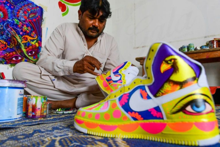 Since Haider Ali started painting trainers in January, he has sent out eight pairs, with new orders arriving every four days