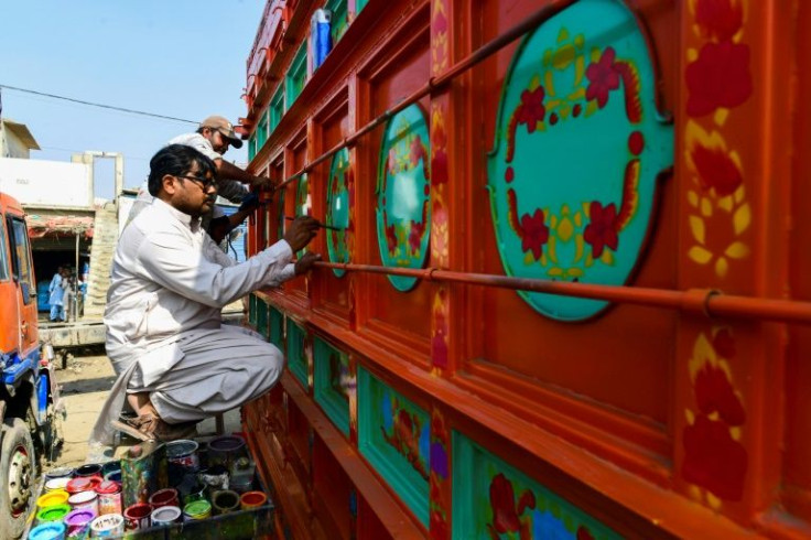 Pakistan's lorries are renowned for "truck art": candy-coloured murals depicting South Asian animals, celebrities and religious icons