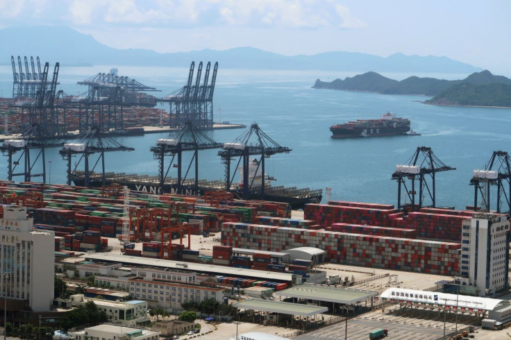 A cargo ship carrying containers is seen near the Yantian port in Shenzhen, following the novel coronavirus disease (COVID-19) outbreak, Guangdong province, China May 17, 2020. 