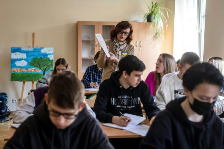 Ukrainian teacher Mariana Druchek gave her students a maths test