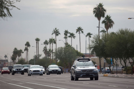 A self driving Volvo vehicle moves along the streets of Scottsdale, Arizona, U.S., December 1, 2017. 