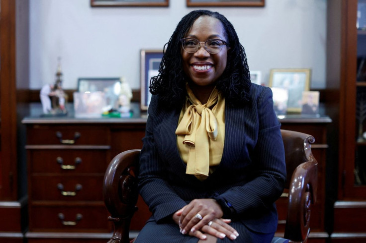 U.S. Supreme Court nominee and federal appeals court Judge Ketanji Brown Jackson meets with Senator Chuck Grassley (R-IA) in his office on Capitol Hill in Washington, U.S., March 2, 2022.