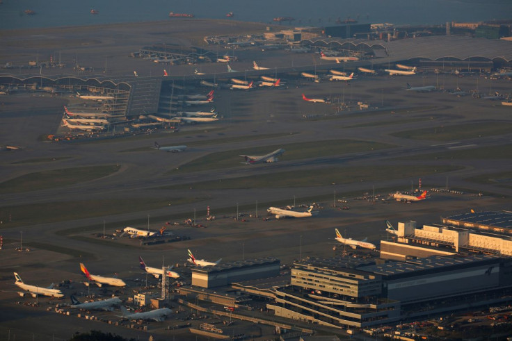 FILE PHOTO - A plane takes off at the Hong Kong International Airport, China October 21, 2018. Picture taken October 21, 2018.