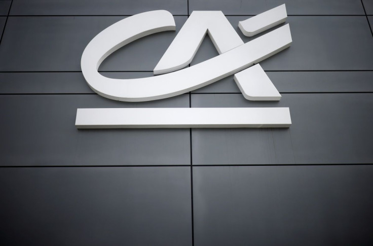 A Credit Agricole logo is seen outside a bank office in Reze near Nantes, France, May 12, 2021. 