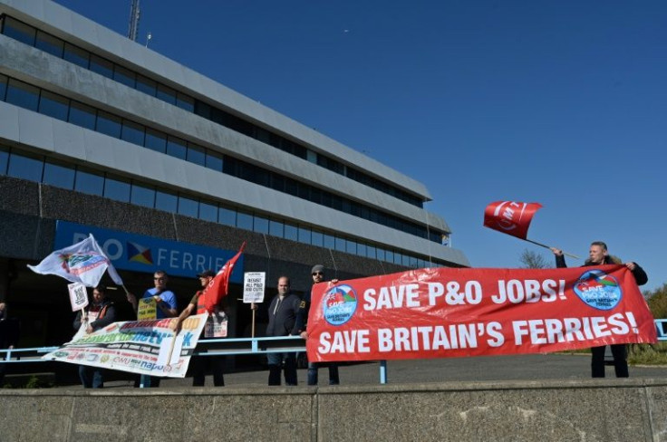 In Dover, angry demonstrators chanted slogans after the shock move by P&O