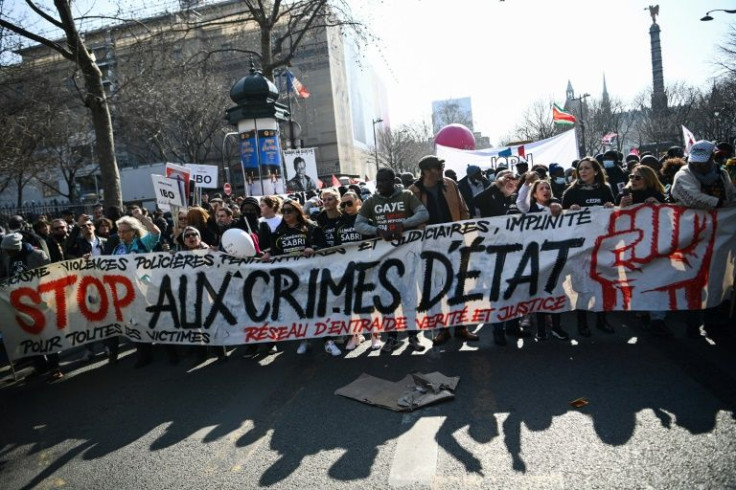 Police put the Paris turnout at 2,100, while organise said at least 8,000 marched