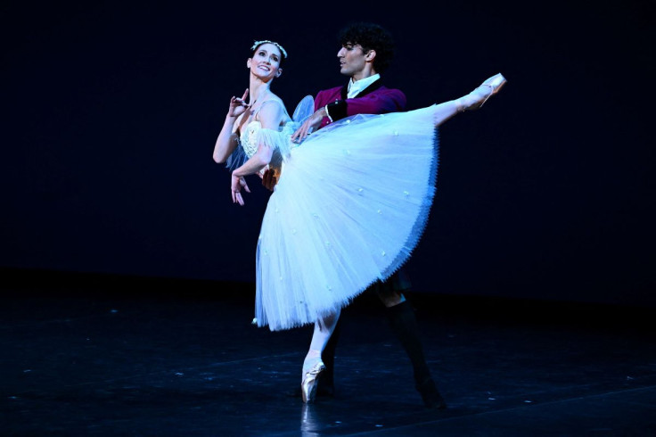 Australian ballet dancer Alison McWhinney and Fernando Gabriele Frola of Italy perform 'La Sylphide' during 'Dance for Ukraine', a charity gala to raise funds for people in need in Ukraine, at The London Coliseum, in London, Britain, March 19, 2022.