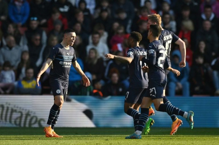 Phil Foden (left) scored in Manchester City's 4-1 win at Southampton