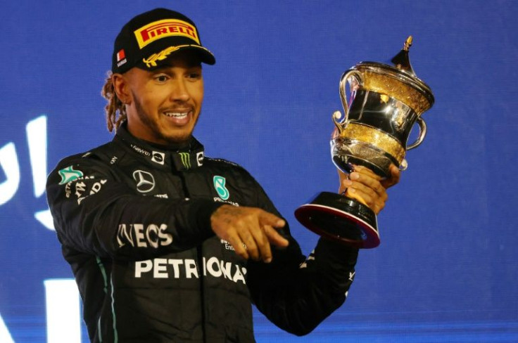 Lewis Hamilton celebrated an unexpected third place