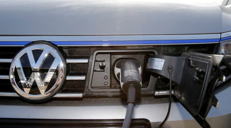 The charging plug of an electric Volkswagen Passat car is pictured at charging station at a VW dealer in Berlin, Germany, February 2, 2016.  