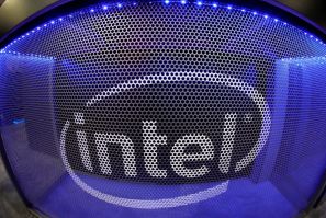 Computer chip maker Intel's logo is shown on a gaming computer display during the opening day of E3, the annual video games expo revealing the latest in gaming software and hardware in Los Angeles, California, U.S., June 11, 2019.  