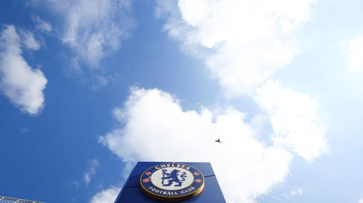 The logo of Chelsea Football Club is pictured outside Stamford Bridge, the stadium for Chelsea Football Club, after Britain imposed sanctions on its Russian owner, Roman Abramovich, in London, Britain, March 10, 2022.