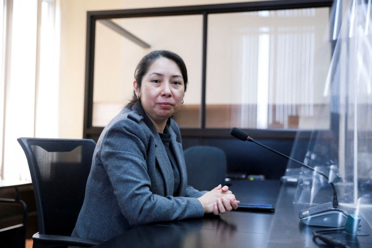 Erika Lorena Aifan, judge of Guatemala's high-risk court, poses for a picture at her office on the 14th floor of the towering judicial building in Guatemala City, Guatemala February 22, 2022.