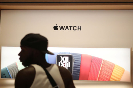 A customer browses Apple watches at the new Apple Store on Broadway in downtown Los Angeles, California, U.S., June 24, 2021. 