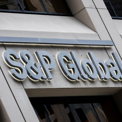 The S&P Global logo is displayed on its offices in the financial district in New York City, U.S., December 13, 2018. 
