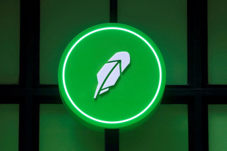 The logo of Robinhood Markets, Inc. is seen at a pop-up event on Wall Street after the company's IPO in New York City, U.S., July 29, 2021. 