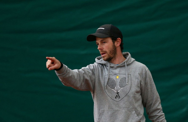 Tennis coach Mihail Minchev leads a training session in Varna, Bulgaria, March 18, 2022. Picture taken March 18, 2022.