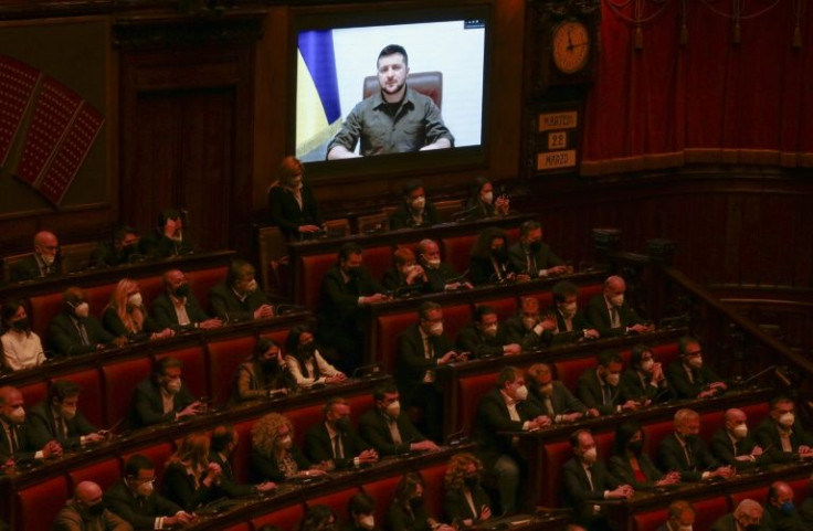 Ukrainian President Volodymyr Zelensky urged Italian MPs not to let their country be a playground for Russia's elite