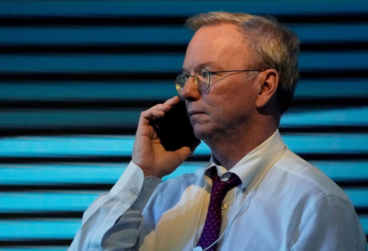 Former Alphabet's Executive Chairman Eric Schmidt speaks on the phone during the World Economic Forum (WEF) annual meeting in Davos, Switzerland January 24, 2018.  