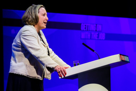 British International Trade Secretary Anne-Marie Trevelyan speaks at the Conservative Party Spring Conference in Blackpool, Britain March 18, 2022. 