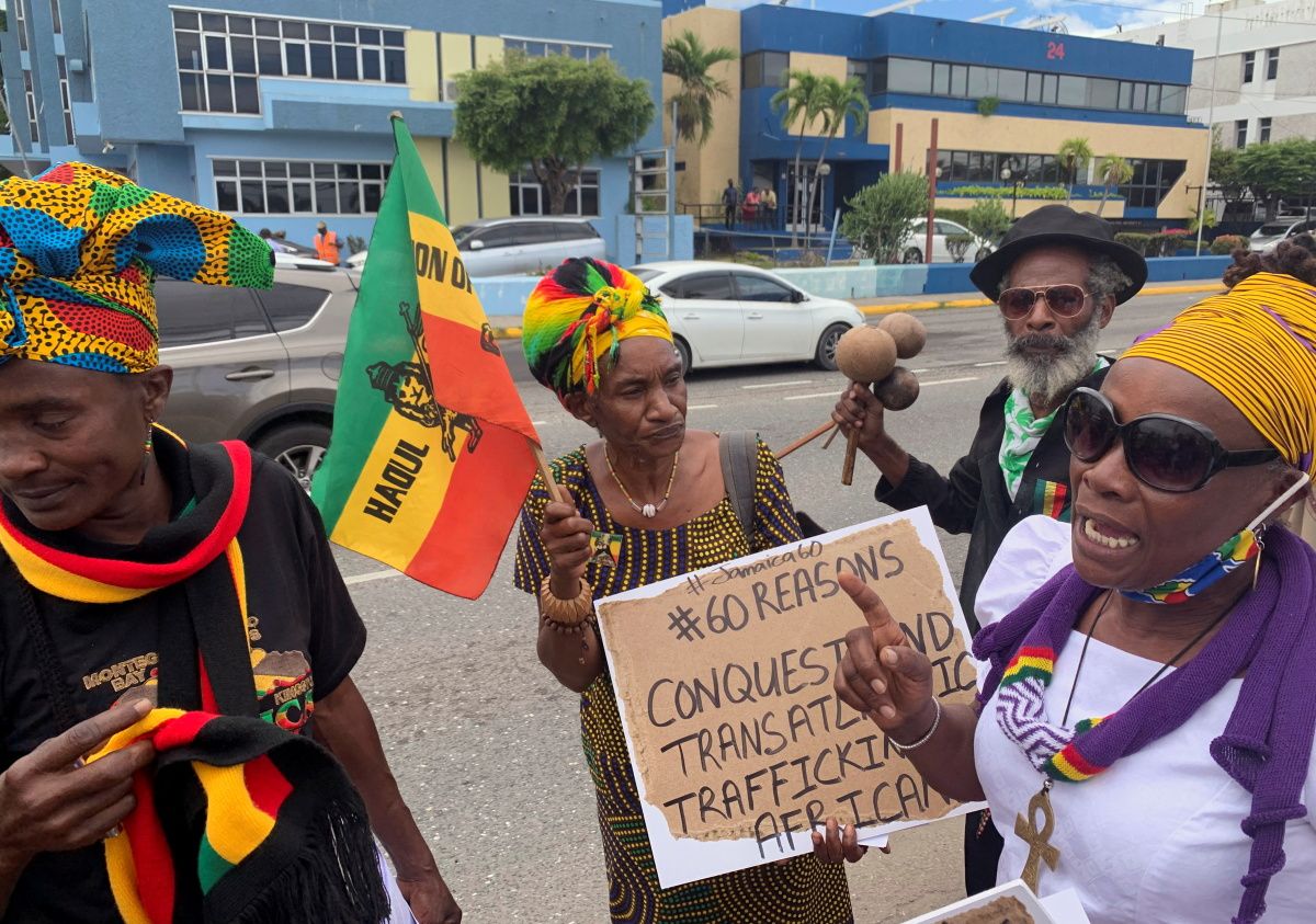 Jamaicans Protest For Slavery Reparations Ahead Of Visit By British ...