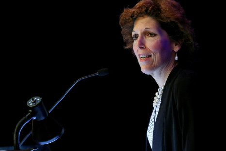 Cleveland Federal Reserve President and CEO Loretta Mester gives her keynote address at the 2014 Financial Stability Conference in Washington December 5, 2014.   