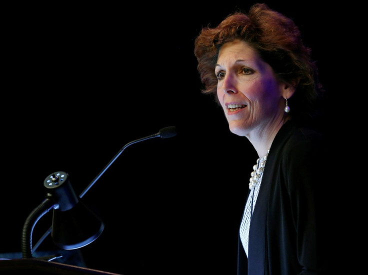 Cleveland Federal Reserve President and CEO Loretta Mester gives her keynote address at the 2014 Financial Stability Conference in Washington December 5, 2014.   