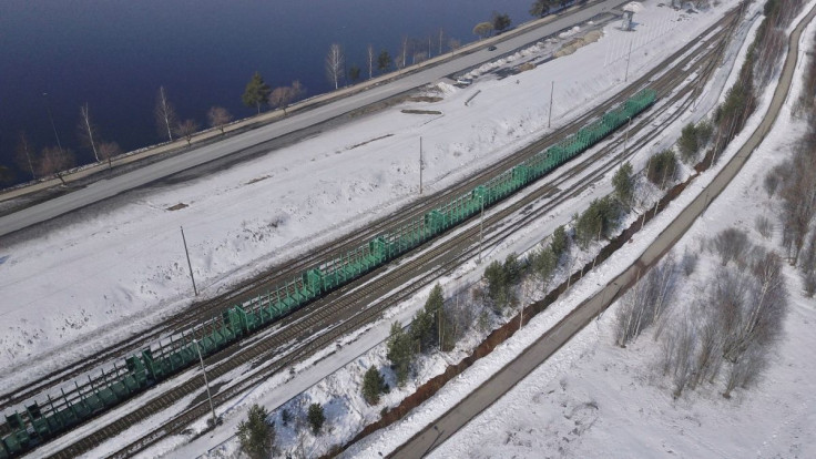 Empty wagons used for transporting wood stand idle on railway tracks, as wood imports from Russia to Finland have stopped due to Russiaâs invasion of Ukraine, in Imatra, Finland March 23, 2022.  
