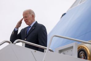 U.S. President Joe Biden boards Air Force One at Joint Base Andrews in Maryland en route to Brussels, Belgium, where he will attend and deliver remarks at an extraordinary NATO summit to discuss ongoing deterrence and defense efforts in response to Russia