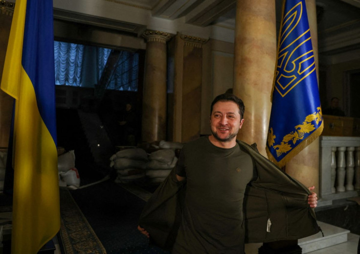 Ukrainian President Volodymyr Zelenskiy arrives for an interview with Reuters in Kyiv, Ukraine, March 1, 2022.
