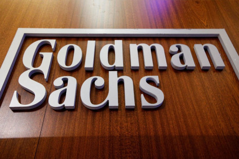 The Goldman Sachs company logo is on the floor of the New York Stock Exchange (NYSE) in New York City, U.S., July 13, 2021.  