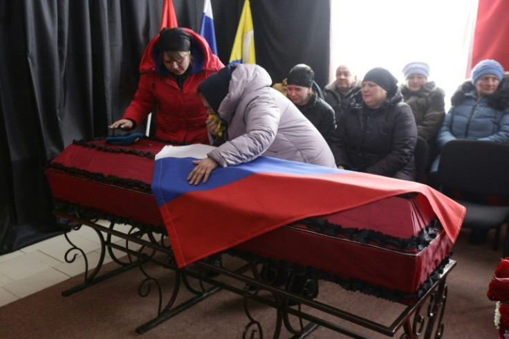 Dozens bid farewell to 21-year-old Sergei Sokolov, a Russian serviceman killed in Ukraine