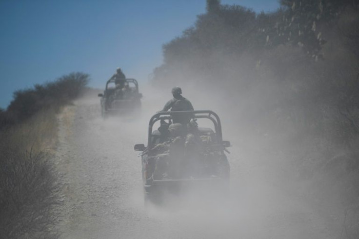 Mexican soldiers patrol roads due to increasing violence the northern state of Zacatecas