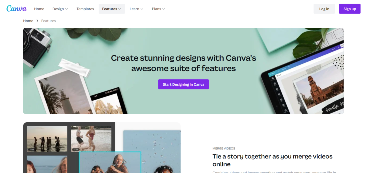 Canva Feature Page