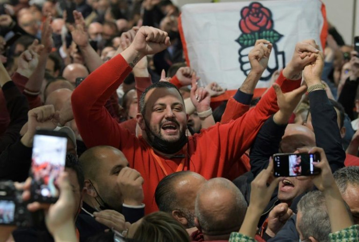 In a counting hall in the Maltese town of Naxxar, Labour party supporters erupted into cheers after the party claimed victory