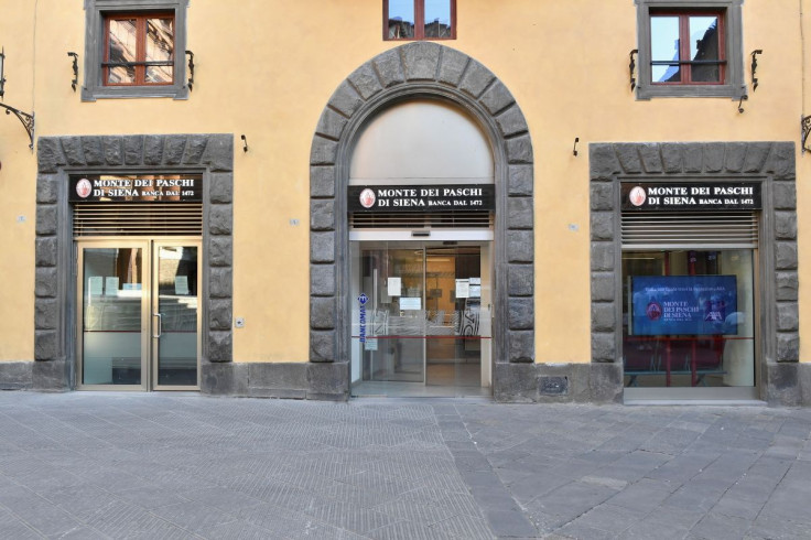 General view of a branch of Monte dei Paschi di Siena (MPS), the oldest bank in the world, which is facing massive layoffs as part of a planned business merger, in Siena, Italy, August 11 2021.   REUTERS / Jennifer Lorenzini