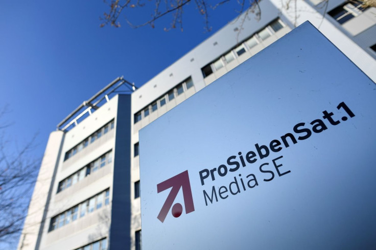 The logo of German media company ProSiebenSat.1 is seen in front of the headquarters in Unterfoehring near Munich, Germany, November 5, 2020.