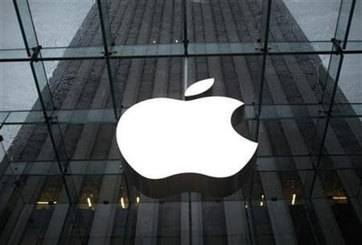 The Apple Inc. logo is seen in the lobby of New York City's flagship Apple store January 18, 2011.