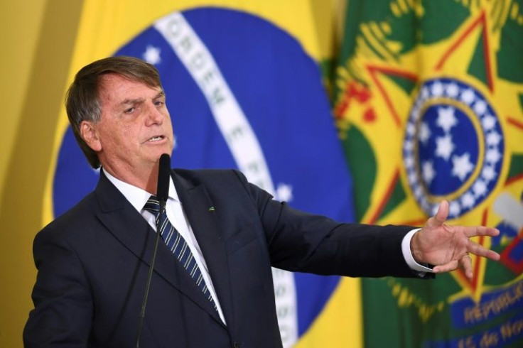 Brazilian President Jair Bolsonaro, pictured on March 25, 2022, was stabbed in the abdomen during the 2018 presidential campaign leaving him with lasting health problems