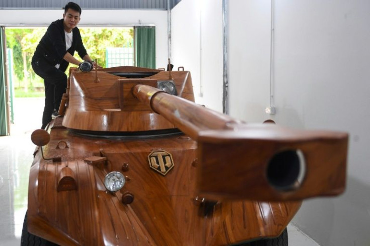 It took Dao and two colleagues three months to turn the unused van into the tank