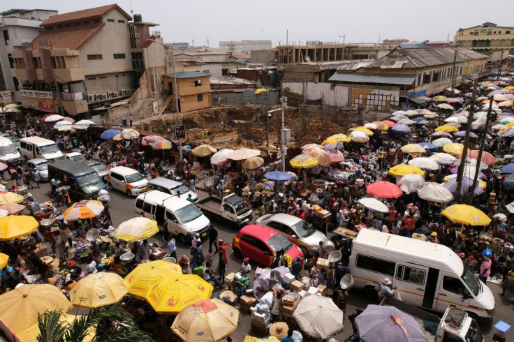 A general view of the Makola market, one of the country's largest trading centres in Accra, Ghana March 26, 2022. Picture taken March 26, 2022. 