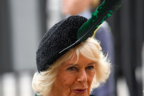 Britain's Camilla, Duchess of Cornwall arrives at a service of thanksgiving for late Prince Philip, Duke of Edinburgh, at Westminster Abbey in London, Britain, March 29, 2022. 