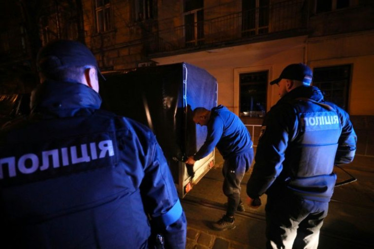 Ukrainian policemen also look out for smugglers and saboteurs during the curfew