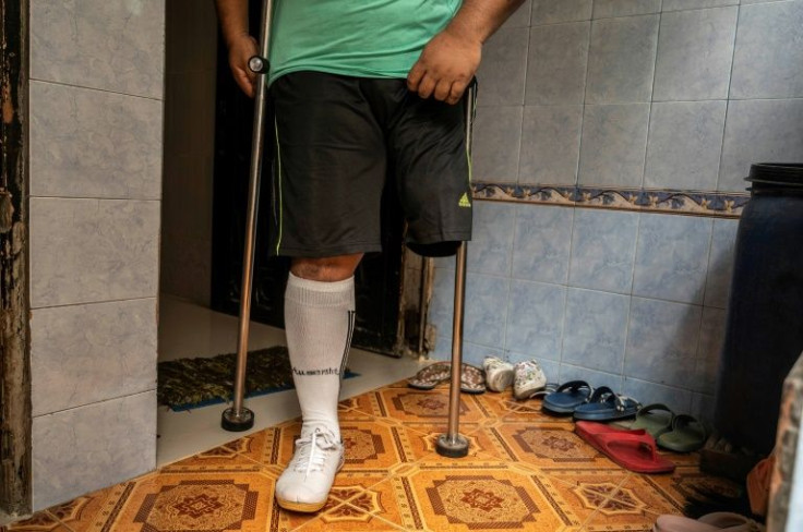 Syaiful Arifin loved football as a boy and is now back playing on crutches
